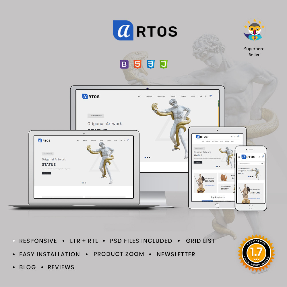 Artos Art and Showpieces Prestashop Theme