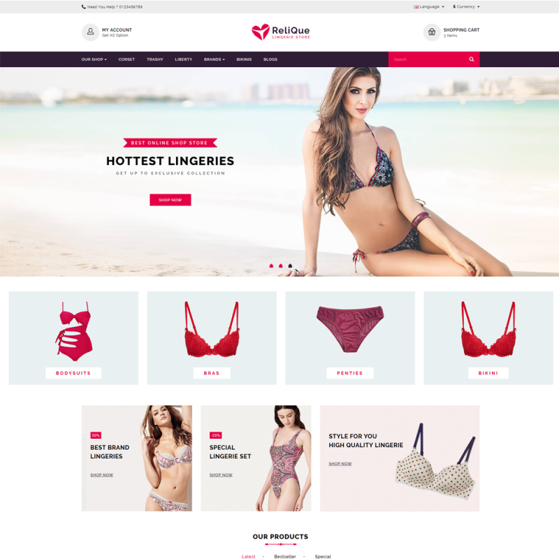 Relique OpenCart Template