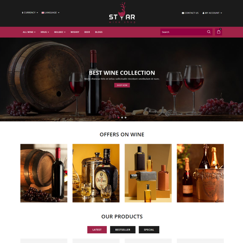 Starwine OpenCart Template