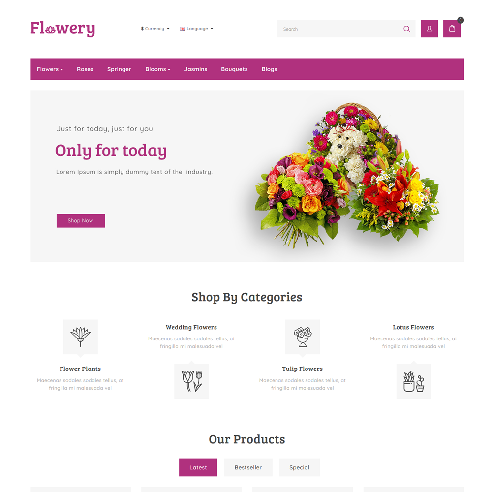 Flowery OpenCart Template